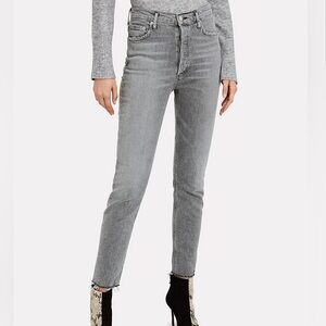 AGOLDE Nico High‎ Rise Slim Jeans Risk Grey Stone Wash 26